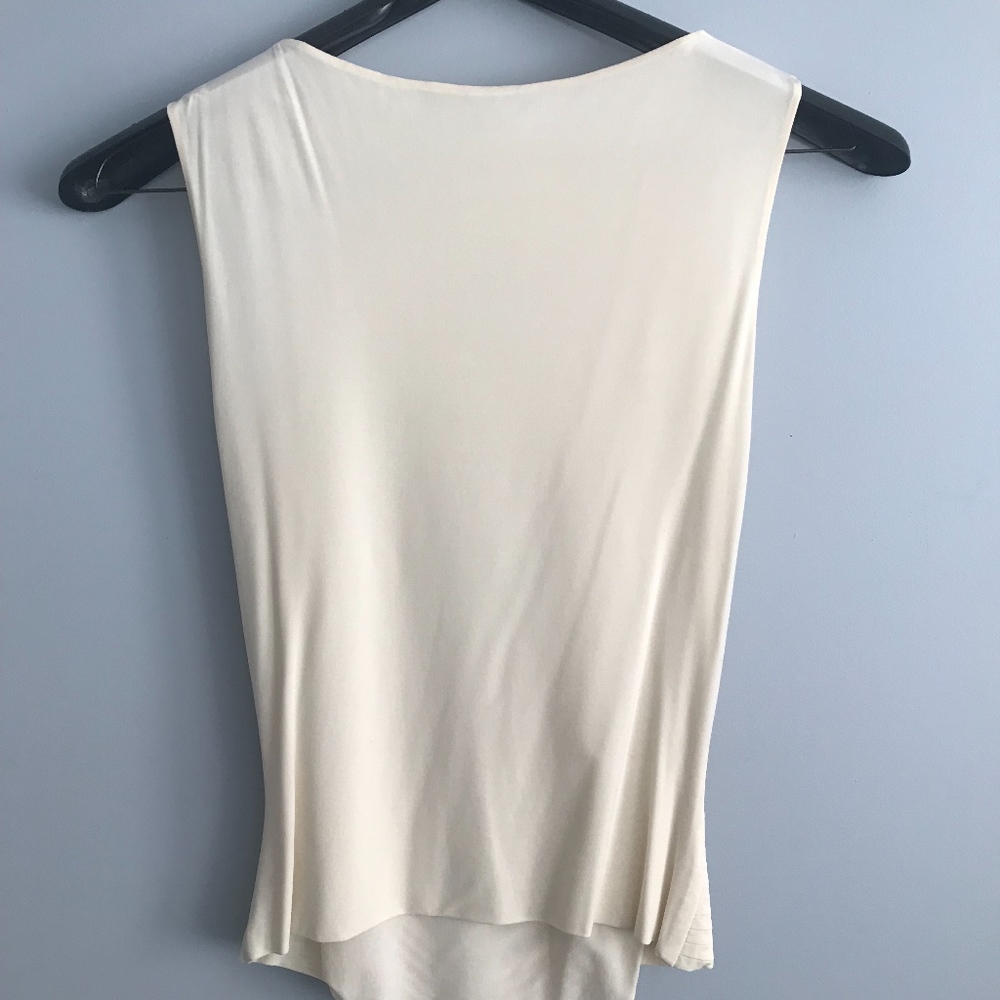 Elie Tahari draped top, cream colored, size M - Picture 4 of 4